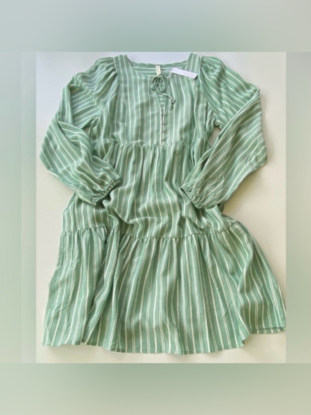 Gentle Fawn Striped Long Sleeve Dress, Long Sleeve Striped Dress, Lined Size: M - Picture 13 of 13